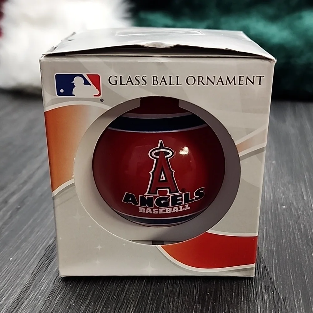 Angels Baseball Glass Ball Bulb Ornament 2012 Red, White and Blue